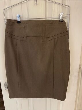 Express Brown Tailored Pencil Skirt